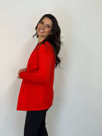 EBONY_MERINO MID LENGTH EDGE TO EDGE WOMENS CARDIGAN TANGERINE _ MERINO MID LENGTH EDGE TO EDGE WOMENS CARDIGAN TANGERINE _ Ebony Boutique NZ