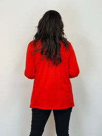 EBONY_MERINO MID LENGTH EDGE TO EDGE WOMENS CARDIGAN TANGERINE _ MERINO MID LENGTH EDGE TO EDGE WOMENS CARDIGAN TANGERINE _ Ebony Boutique NZ