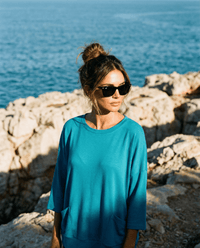 MERINO SWEATER WITH FRONT POCKETS & 3/4 SLEEVES DRAGONFLY EBAS483DRA_by_EBONY_women's_in_New Zealand_ MERINO SWEATER WITH FRONT POCKETS & 3/4 SLEEVES DRAGONFLY EBAS483DRA _