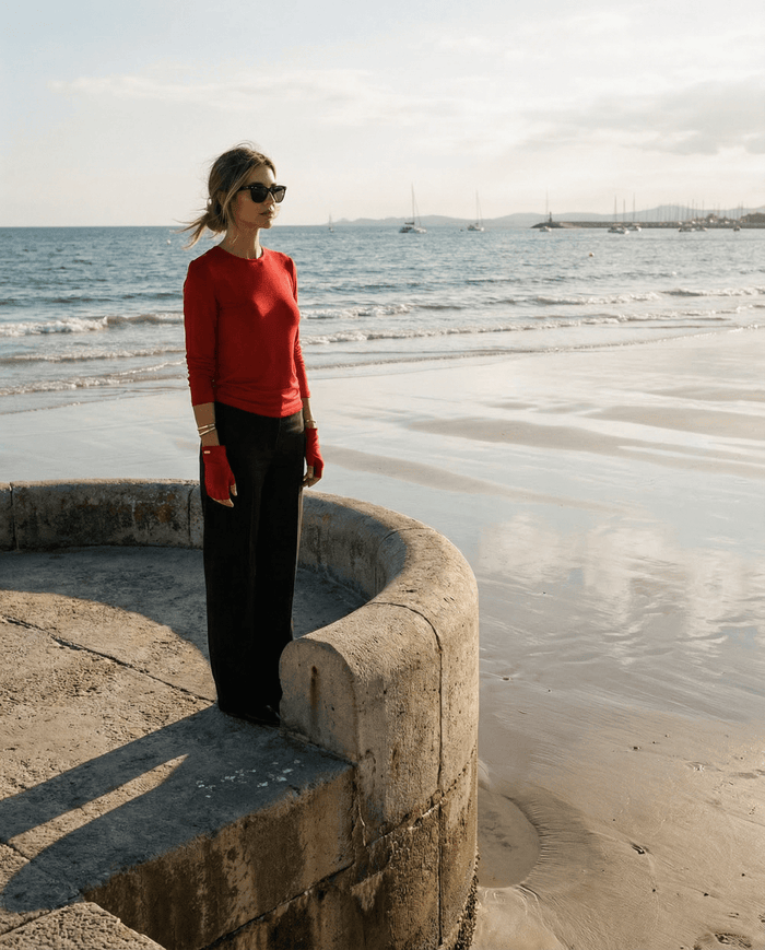 MERINO WOOL FINGERLESS GLOVES TANGERINE_by_EBONY_women's_in_New Zealand_ MERINO WOOL FINGERLESS GLOVES TANGERINE _
