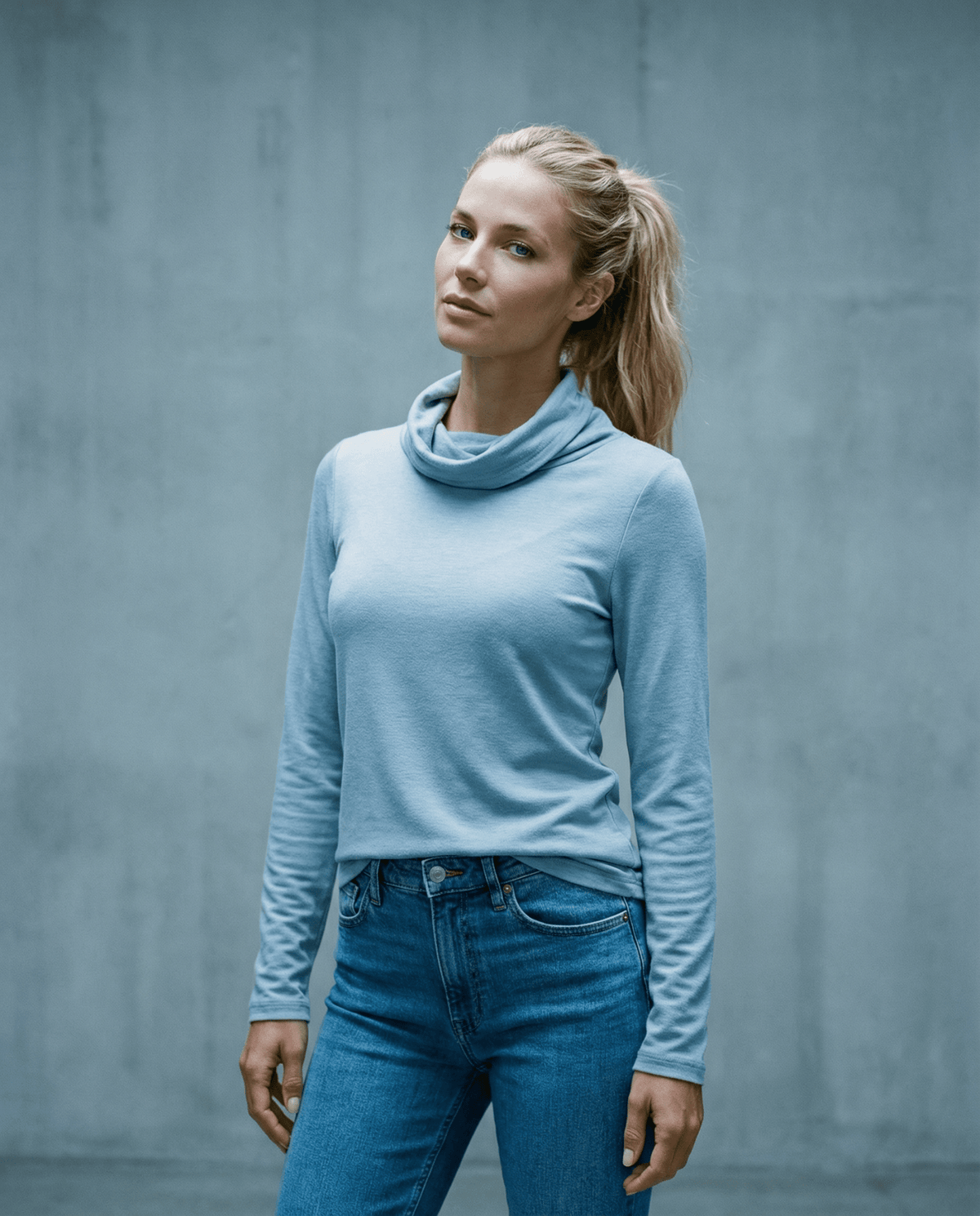 WOMENS 100% MERINO (210) LONG SLEEVE COWL NECK JUMPER DUSK BLUE EBAS569_by_EBONY_women's_in_New Zealand_ WOMENS 100% MERINO (210) LONG SLEEVE COWL NECK JUMPER DUSK BLUE EBAS569 _
