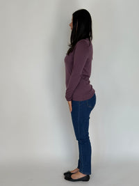 EBONY_WOMENS 100% MERINO (210) LONG SLEEVE CREW TOP AMETHYST EBAS553 _ WOMENS 100% MERINO (210) LONG SLEEVE CREW TOP AMETHYST EBAS553 _ Ebony Boutique NZ