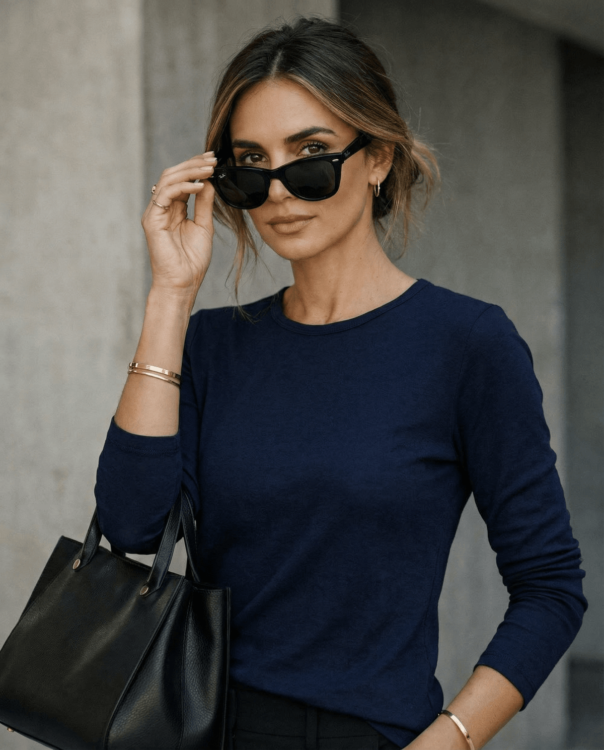 WOMENS 100% MERINO (210) LONG SLEEVE CREW TOP FRENCH NAVY EBAS553_by_EBONY_women's_in_New Zealand_ WOMENS 100% MERINO (210) LONG SLEEVE CREW TOP FRENCH NAVY EBAS553 _