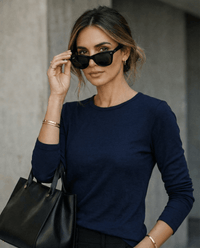 WOMENS 100% MERINO (210) LONG SLEEVE CREW TOP FRENCH NAVY EBAS553_by_EBONY_women's_in_New Zealand_ WOMENS 100% MERINO (210) LONG SLEEVE CREW TOP FRENCH NAVY EBAS553 _