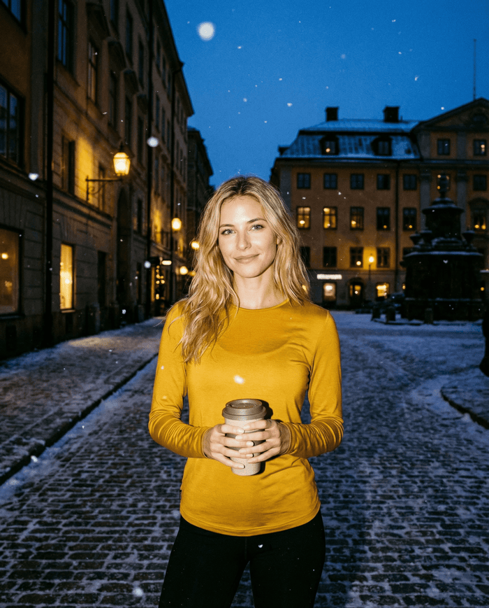 WOMENS 100% MERINO (210) LONG SLEEVE CREW TOP GOLD EBAS553_by_EBONY_women's_in_New Zealand_ WOMENS 100% MERINO (210) LONG SLEEVE CREW TOP GOLD EBAS553 _