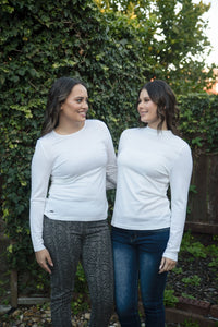 EBONY_WOMENS 100% MERINO (210) LONG SLEEVE CREW TOP IVORY EBAS553 _ WOMENS 100% MERINO (210) LONG SLEEVE CREW TOP IVORY EBAS553 _ Ebony Boutique NZ