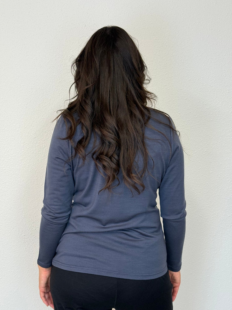 EBONY_WOMENS 100% MERINO (210) LONG SLEEVE CREW TOP MIDNIGHT _ WOMENS 100% MERINO (210) LONG SLEEVE CREW TOP MIDNIGHT _ Ebony Boutique NZ