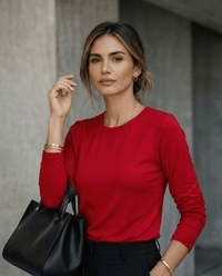 WOMENS 100% MERINO (210) LONG SLEEVE CREW TOP RUBY EBAS553_by_EBONY_women's_in_New Zealand_ WOMENS 100% MERINO (210) LONG SLEEVE CREW TOP RUBY EBAS553 _