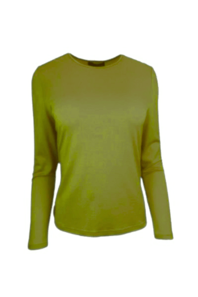 EBONY_WOMENS 100% MERINO (210) LONG SLEEVE CREW TOP SUMMER PEAR _ WOMENS 100% MERINO (210) LONG SLEEVE CREW TOP SUMMER PEAR _ Ebony Boutique NZ