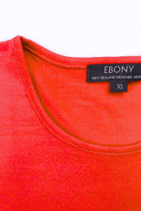 EBONY_WOMENS 100% MERINO (210) LONG SLEEVE CREW TOP TANGERINE _ WOMENS 100% MERINO (210) LONG SLEEVE CREW TOP TANGERINE _ Ebony Boutique NZ