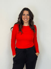 EBONY_WOMENS 100% MERINO (210) LONG SLEEVE CREW TOP TANGERINE _ WOMENS 100% MERINO (210) LONG SLEEVE CREW TOP TANGERINE _ Ebony Boutique NZ