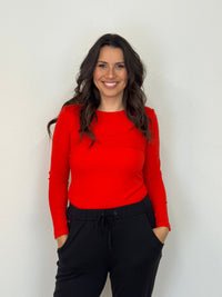 EBONY_WOMENS 100% MERINO (210) LONG SLEEVE CREW TOP TANGERINE _ WOMENS 100% MERINO (210) LONG SLEEVE CREW TOP TANGERINE _ Ebony Boutique NZ
