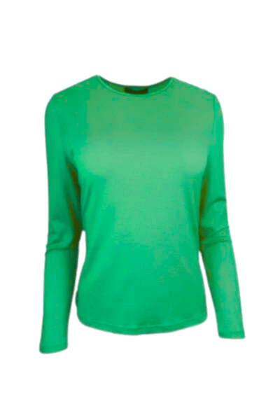 EBONY_WOMENS 100% MERINO (210) LONG SLEEVE CREW TOP VERDE _ WOMENS 100% MERINO (210) LONG SLEEVE CREW TOP VERDE _ Ebony Boutique NZ