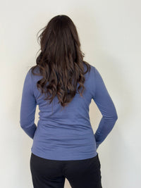 EBONY_WOMENS 100% MERINO (210) LONG SLEEVE HIGH NECK TOP MIDNIGHT _ WOMENS 100% MERINO (210) LONG SLEEVE HIGH NECK TOP MIDNIGHT _ Ebony Boutique NZ