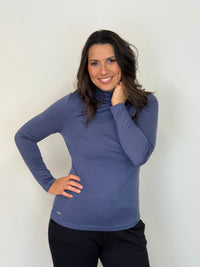 EBONY_WOMENS 100% MERINO (210) LONG SLEEVE HIGH NECK TOP MIDNIGHT _ WOMENS 100% MERINO (210) LONG SLEEVE HIGH NECK TOP MIDNIGHT _ Ebony Boutique NZ