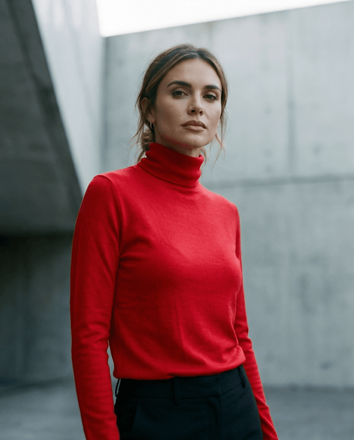 WOMENS 100% MERINO (210) LONG SLEEVE HIGH NECK TOP RUBY EBAS515_by_EBONY_women's_in_New Zealand_ WOMENS 100% MERINO (210) LONG SLEEVE HIGH NECK TOP RUBY EBAS515 _