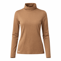 WOMENS 100% MERINO (210) LONG SLEEVE HIGH NECK TOP SAND EBAS515_by_EBONY_women's_in_New Zealand_ WOMENS 100% MERINO (210) LONG SLEEVE HIGH NECK TOP SAND EBAS515 _