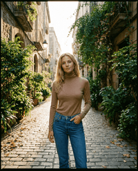 WOMENS 100% MERINO (210) LONG SLEEVE HIGH NECK TOP SAND EBAS515_by_EBONY_women's_in_New Zealand_ WOMENS 100% MERINO (210) LONG SLEEVE HIGH NECK TOP SAND EBAS515 _