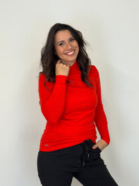 EBONY_WOMENS 100% MERINO (210) LONG SLEEVE HIGH NECK TOP TANGERINE _ WOMENS 100% MERINO (210) LONG SLEEVE HIGH NECK TOP TANGERINE _ Ebony Boutique NZ