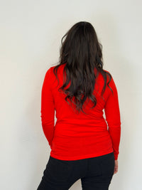 EBONY_WOMENS 100% MERINO (210) LONG SLEEVE HIGH NECK TOP TANGERINE _ WOMENS 100% MERINO (210) LONG SLEEVE HIGH NECK TOP TANGERINE _ Ebony Boutique NZ