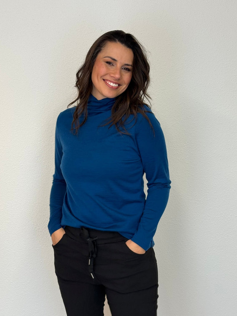 EBONY_WOMENS 100% MERINO (210) LONG SLEEVE HIGH NECK TOP TWILIGHT EBAS515 _ WOMENS 100% MERINO (210) LONG SLEEVE HIGH NECK TOP TWILIGHT EBAS515 _ Ebony Boutique NZ