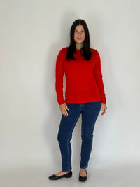 EBONY_WOMENS 100% MERINO (210) LONG SLEEVE SATIN CREW TOP TANGERINE EBAS503 _ WOMENS 100% MERINO (210) LONG SLEEVE SATIN CREW TOP TANGERINE EBAS503 _ Ebony Boutique NZ