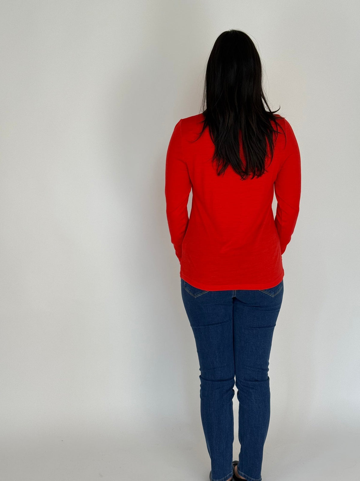 EBONY_WOMENS 100% MERINO (210) LONG SLEEVE SATIN CREW TOP TANGERINE EBAS503 _ WOMENS 100% MERINO (210) LONG SLEEVE SATIN CREW TOP TANGERINE EBAS503 _ Ebony Boutique NZ