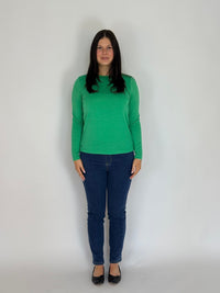 EBONY_WOMENS 100% MERINO (210) LONG SLEEVE SATIN CREW TOP VERDE EBAS503 _ WOMENS 100% MERINO (210) LONG SLEEVE SATIN CREW TOP VERDE EBAS503 _ Ebony Boutique NZ