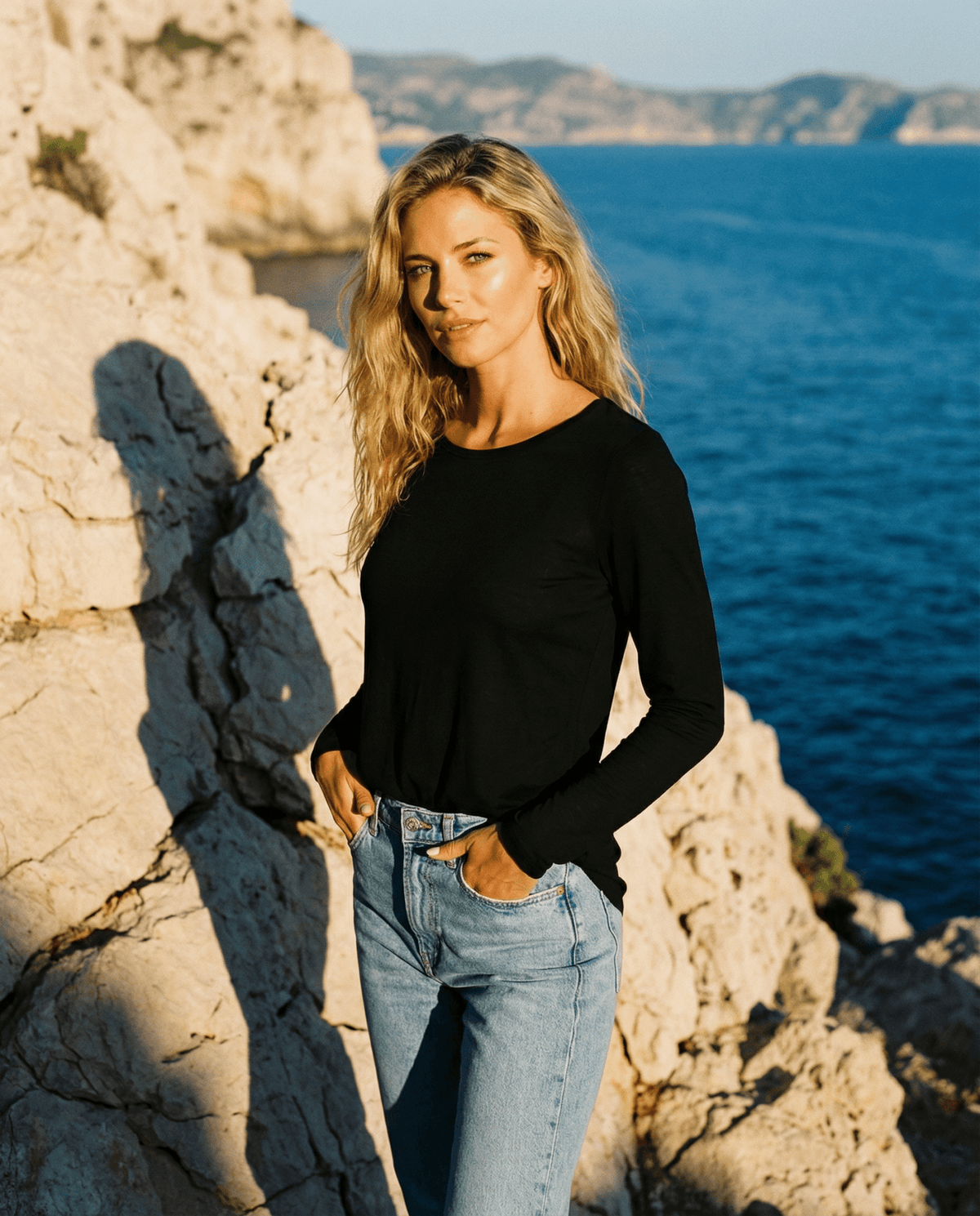 WOMENS 100% MERINO (210) LONGLINE SCOOP LONG SLEEVE TOP BLACK EBAS548_by_EBONY_women's_in_New Zealand_ WOMENS 100% MERINO (210) LONGLINE SCOOP LONG SLEEVE TOP BLACK EBAS548 _