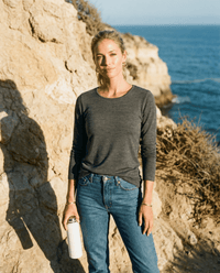 WOMENS 100% MERINO (210) LONGLINE SCOOP LONG SLEEVE TOP CHARCOAL EBAS548_by_EBONY_women's_in_New Zealand_ WOMENS 100% MERINO (210) LONGLINE SCOOP LONG SLEEVE TOP CHARCOAL EBAS548 _