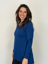 EBONY_WOMEN'S 100% MERINO WOOL (210) A - LINE SCOOP LONG SLEEVE TOP TWILIGHT _ WOMEN'S 100% MERINO WOOL (210) A - LINE SCOOP LONG SLEEVE TOP TWILIGHT _ Ebony Boutique NZ