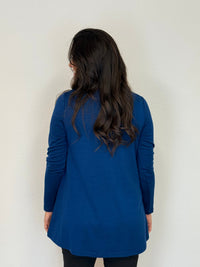 EBONY_WOMEN'S 100% MERINO WOOL (210) A - LINE SCOOP LONG SLEEVE TOP TWILIGHT _ WOMEN'S 100% MERINO WOOL (210) A - LINE SCOOP LONG SLEEVE TOP TWILIGHT _ Ebony Boutique NZ