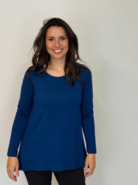 EBONY_WOMEN'S 100% MERINO WOOL (210) A - LINE SCOOP LONG SLEEVE TOP TWILIGHT _ WOMEN'S 100% MERINO WOOL (210) A - LINE SCOOP LONG SLEEVE TOP TWILIGHT _ Ebony Boutique NZ