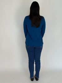 EBONY_WOMENS 100% MERINO WOOL (210) CURVE HEM LONG SLEEVE JUMPER TWILIGHT EBAS583 _ WOMENS 100% MERINO WOOL (210) CURVE HEM LONG SLEEVE JUMPER TWILIGHT EBAS583 _ Ebony Boutique NZ