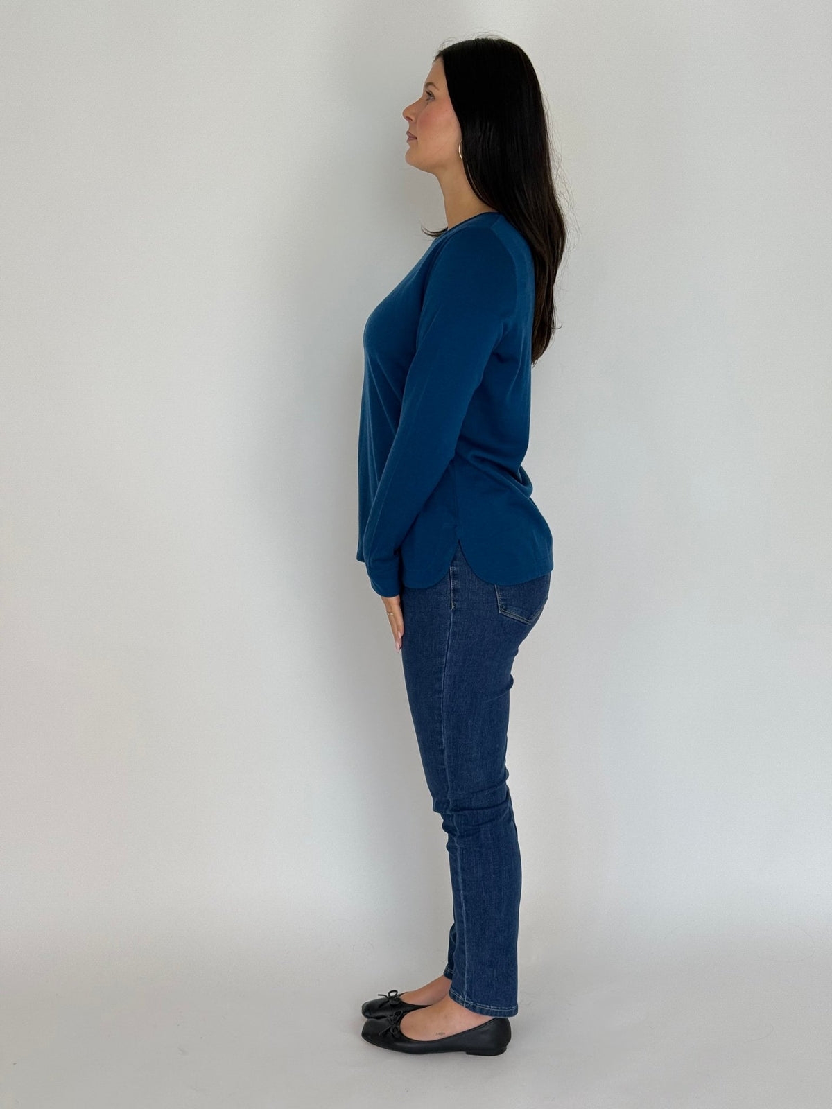EBONY_WOMENS 100% MERINO WOOL (210) CURVE HEM LONG SLEEVE JUMPER TWILIGHT EBAS583 _ WOMENS 100% MERINO WOOL (210) CURVE HEM LONG SLEEVE JUMPER TWILIGHT EBAS583 _ Ebony Boutique NZ