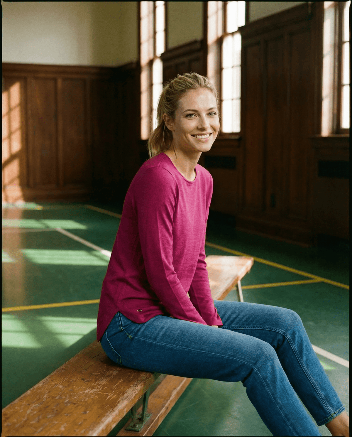 WOMENS 100% MERINO WOOL (210) CURVE HEM LONG SLEEVE TOP RASPBERRY EBAS583_by_EBONY_women's_in_New Zealand_ WOMENS 100% MERINO WOOL (210) CURVE HEM LONG SLEEVE TOP RASPBERRY EBAS583 _