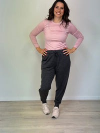 EBONY_WOMEN'S 100% MERINO WOOL (210) JOGGER PANTS CHARCOAL _ WOMEN'S 100% MERINO WOOL (210) JOGGER PANTS CHARCOAL _ Ebony Boutique NZ