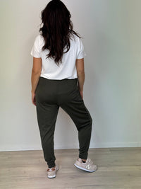 EBONY_WOMEN'S 100% MERINO WOOL (210) JOGGER PANTS KHAKI _ WOMEN'S 100% MERINO WOOL (210) JOGGER PANTS KHAKI _ Ebony Boutique NZ