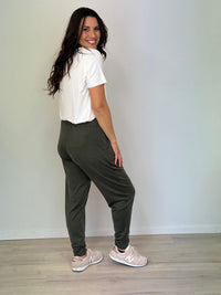 EBONY_WOMEN'S 100% MERINO WOOL (210) JOGGER PANTS KHAKI _ WOMEN'S 100% MERINO WOOL (210) JOGGER PANTS KHAKI _ Ebony Boutique NZ