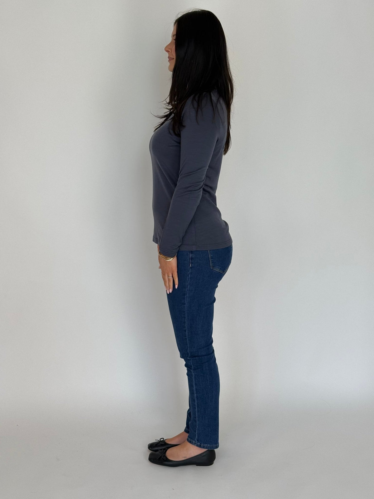 EBONY_WOMEN'S 100% MERINO WOOL (210) LONG SLEEVE CREW TOP EBAS553 _ WOMEN'S 100% MERINO WOOL (210) LONG SLEEVE CREW TOP EBAS553 _ Ebony Boutique NZ