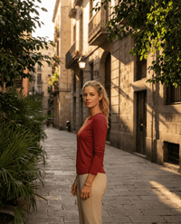 WOMEN'S 100% MERINO WOOL (210) LONG SLEEVE CREW TOP EBAS553_by_EBONY_women's_in_New Zealand_ WOMEN'S 100% MERINO WOOL (210) LONG SLEEVE CREW TOP EBAS553 _