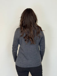 EBONY_WOMEN'S 100% MERINO WOOL (210) LONG SLEEVE HIGH NECK TOP CHARCOAL EBAS515 _ WOMEN'S 100% MERINO WOOL (210) LONG SLEEVE HIGH NECK TOP CHARCOAL EBAS515 _ Ebony Boutique NZ