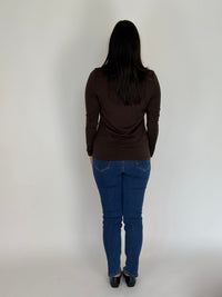 EBONY_WOMEN'S 100% MERINO WOOL (210) LONG SLEEVE SATIN CREW TOP CHOCOLATE EBAS503 _ WOMEN'S 100% MERINO WOOL (210) LONG SLEEVE SATIN CREW TOP CHOCOLATE EBAS503 _ Ebony Boutique NZ