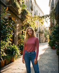 WOMEN'S 100% MERINO WOOL (210) LONG SLEEVE TURTLE NECK JUMPER BRICK EBAS504_by_EBONY_women's_in_New Zealand_ WOMEN'S 100% MERINO WOOL (210) LONG SLEEVE TURTLE NECK JUMPER BRICK EBAS504 _