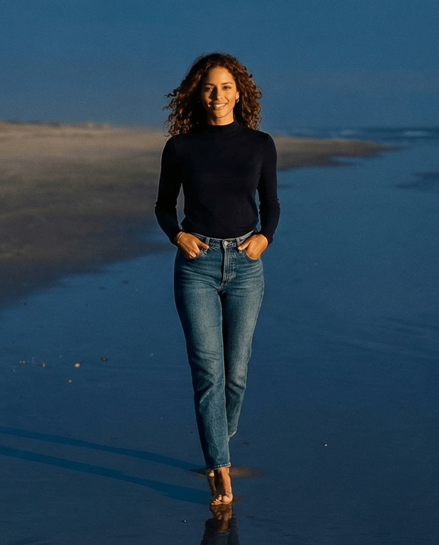 WOMEN'S 100% MERINO WOOL (210) LONG SLEEVE TURTLE NECK JUMPER FRENCH NAV EBAS504_by_EBONY_women's_in_New Zealand_ WOMEN'S 100% MERINO WOOL (210) LONG SLEEVE TURTLE NECK JUMPER FRENCH NAV EBAS504 _