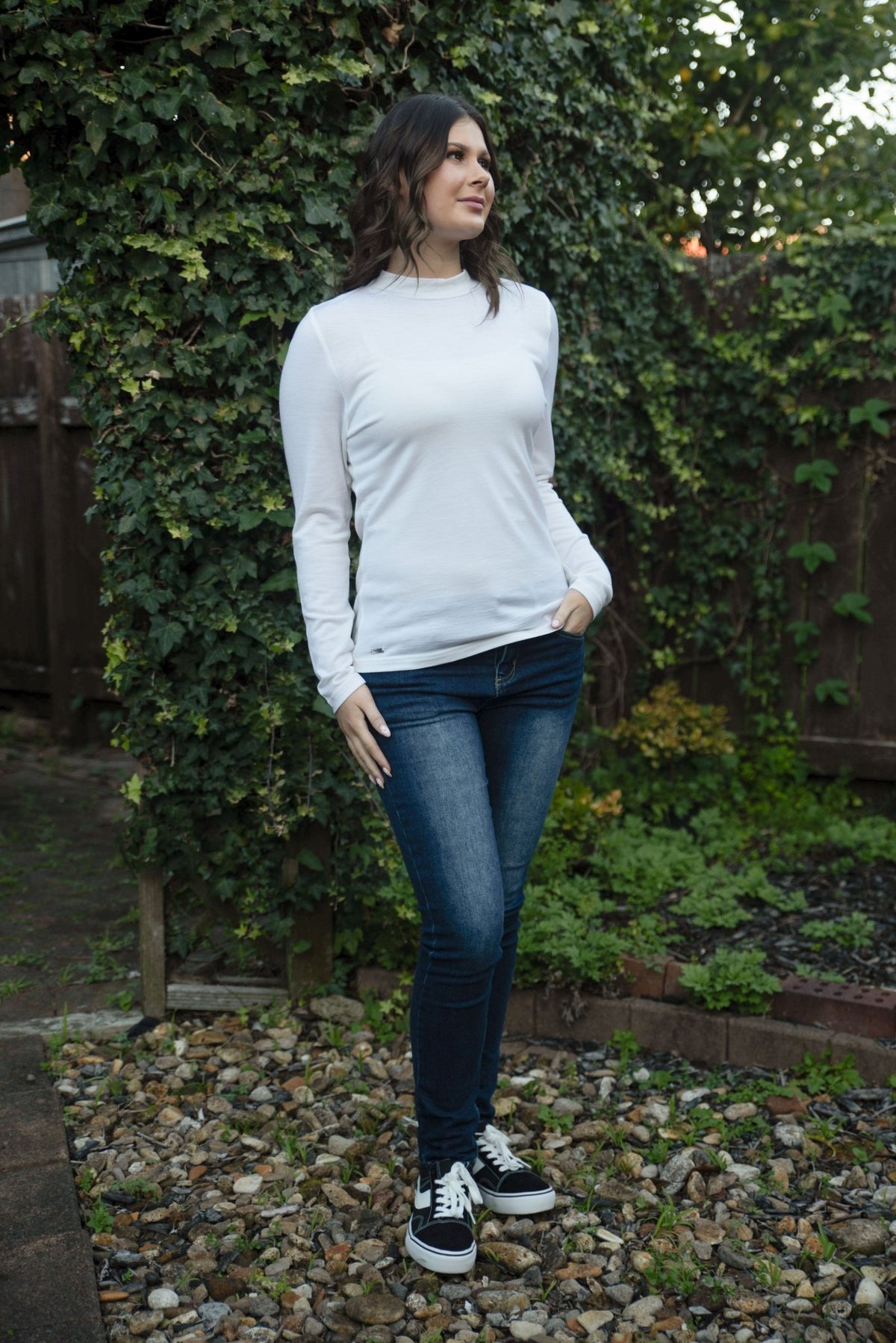 EBONY_WOMEN'S 100% MERINO WOOL (210) LONG SLEEVE TURTLE NECK JUMPER IVORY EBAS504 _ WOMEN'S 100% MERINO WOOL (210) LONG SLEEVE TURTLE NECK JUMPER IVORY EBAS504 _ Ebony Boutique NZ