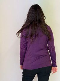 EBONY_WOMENS MERINO JACKET 100% WOOLLEN CURVED PANELS LONG SLEEVES ITALIAN PLUM _ WOMENS MERINO JACKET 100% WOOLLEN CURVED PANELS LONG SLEEVES ITALIAN PLUM _ Ebony Boutique NZ
