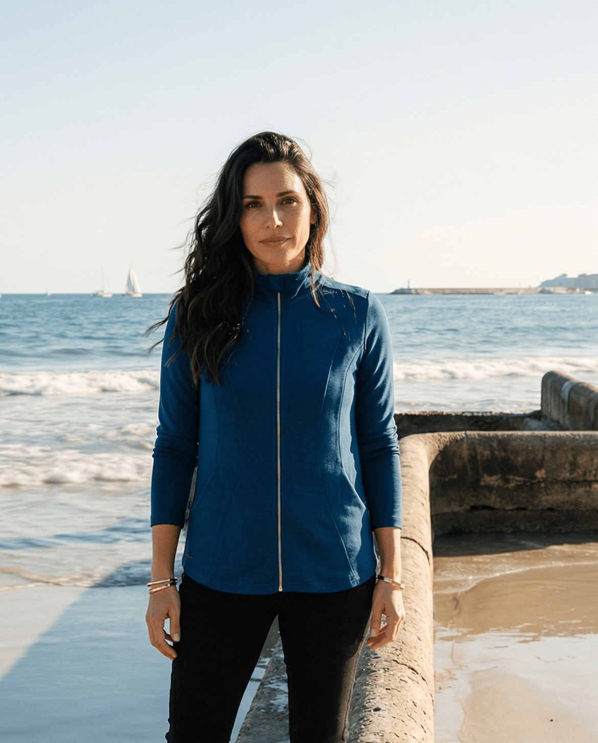 WOMENS MERINO JACKET 100% WOOLLEN CURVED PANELS LONG SLEEVES TWILIGHT EBAS421_by_EBONY_women's_in_New Zealand_ WOMENS MERINO JACKET 100% WOOLLEN CURVED PANELS LONG SLEEVES TWILIGHT EBAS421 _