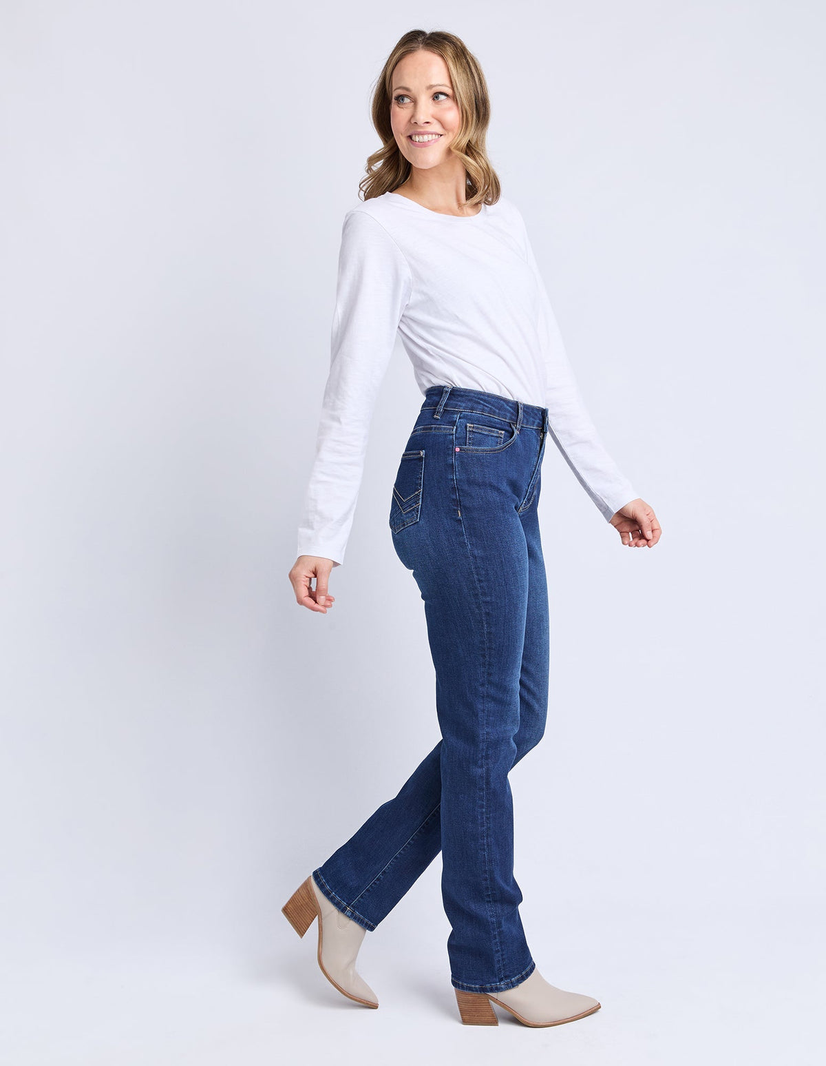 ADA FULL LENGTH JEAN DARK BLUE WASH_by_ELM_women's_in_New Zealand_ SIDE _