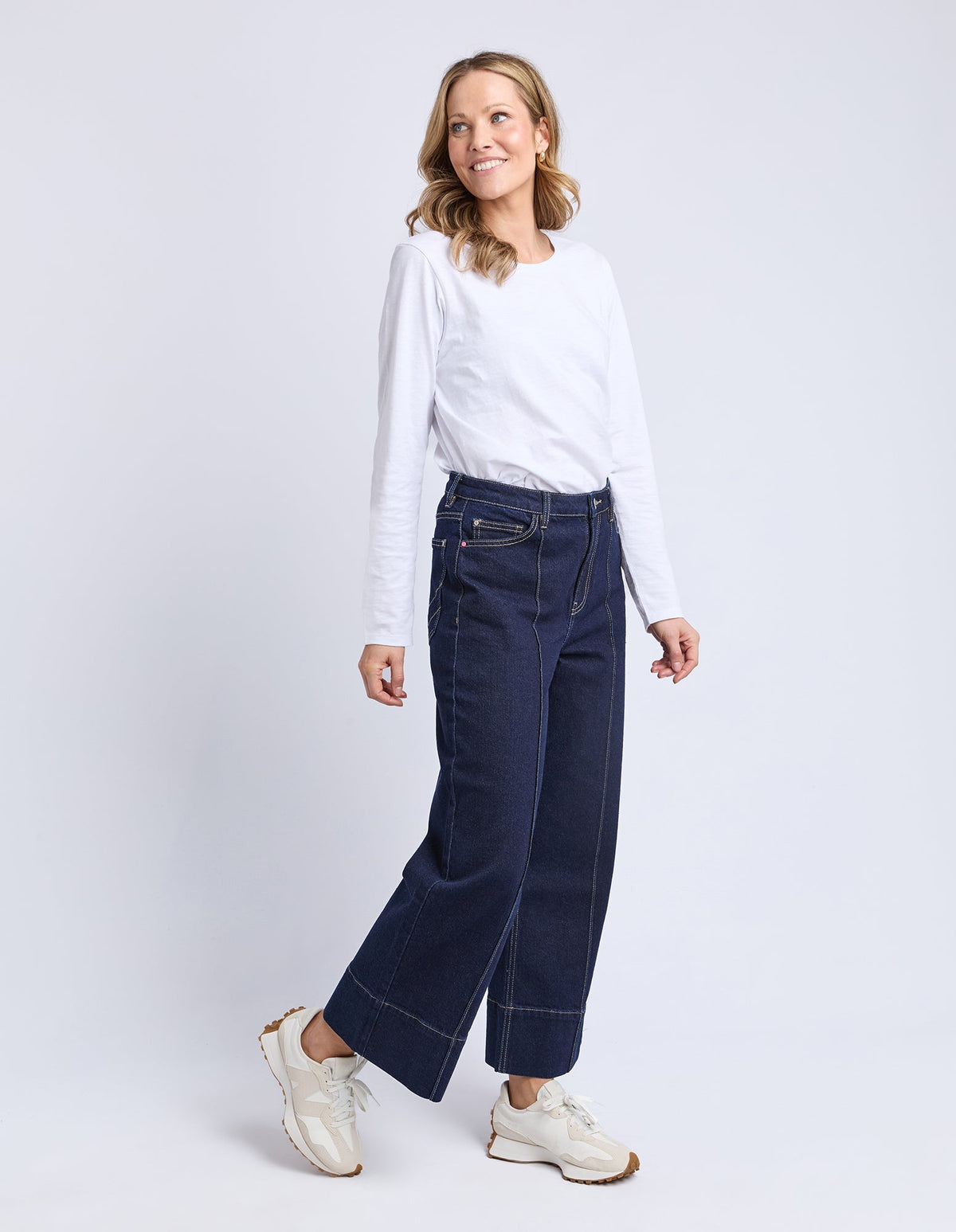 ANDO PIN TUCK JEAN DARK BLUE WASH_by_ELM_women's_in_New Zealand_ ANGLE _